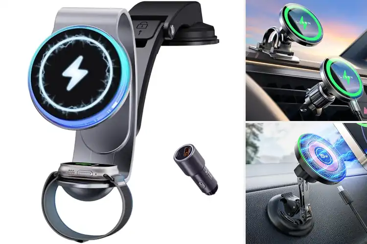 Detailed view of Best 2 In 1 MagSafe Car Charger Mount