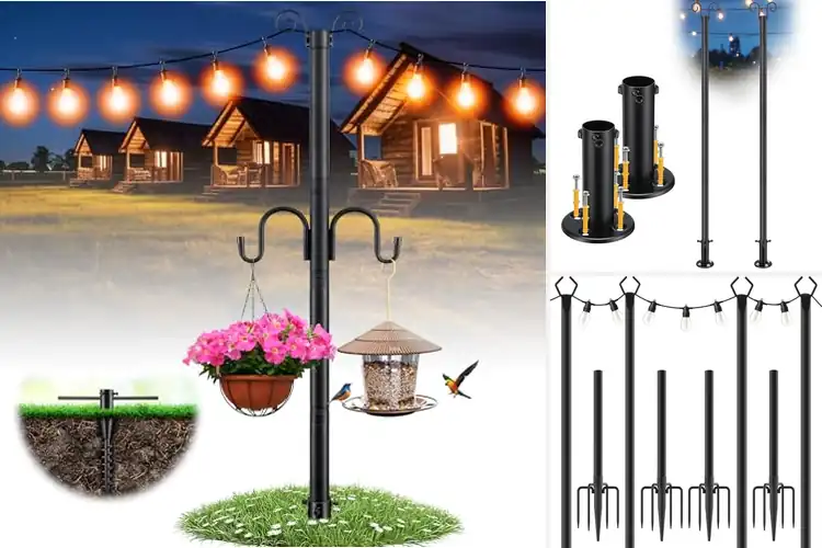 Detailed view of Best 2 In 1 String Light Poles For Deck