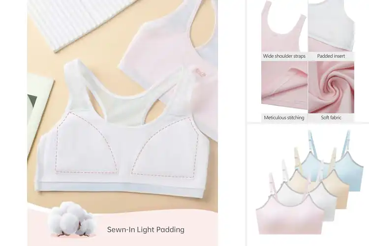 Detailed view of Best Cotton Padding Training Bras For Discreet Support