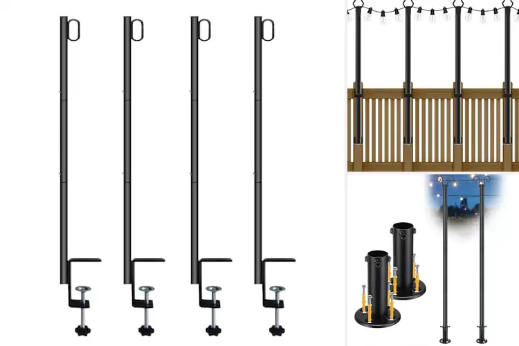 Detailed view of Best Deck String Light Poles