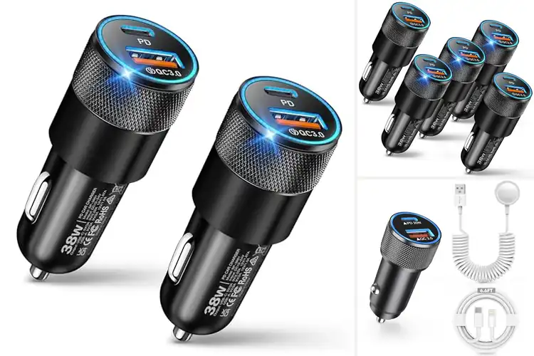 Detailed view of Best Fast Charge Car Charger 38W