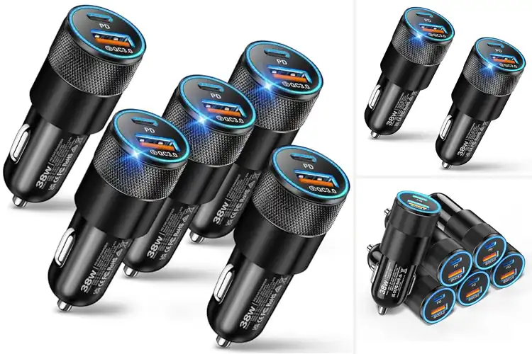 Detailed view of Best Fast Charging Car Charger 38W USB C