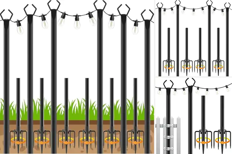 Detailed view of Best Garden String Light Poles