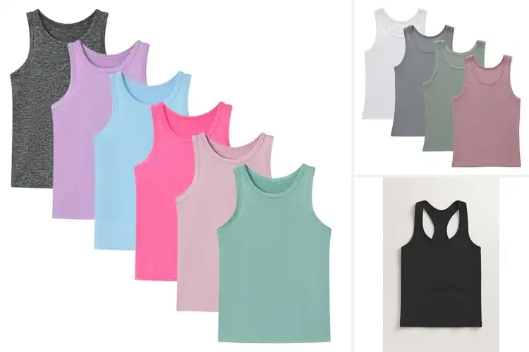 Detailed view of Best Girls’ Seamless Tank Tops