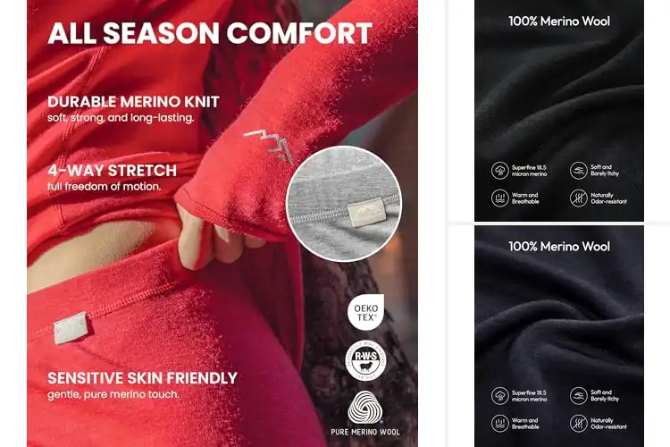 Detailed view of Best Merino Wool Leggings