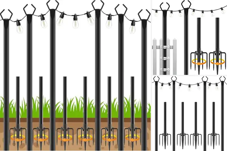 Detailed view of Best Outdoor Wedding String Light Poles